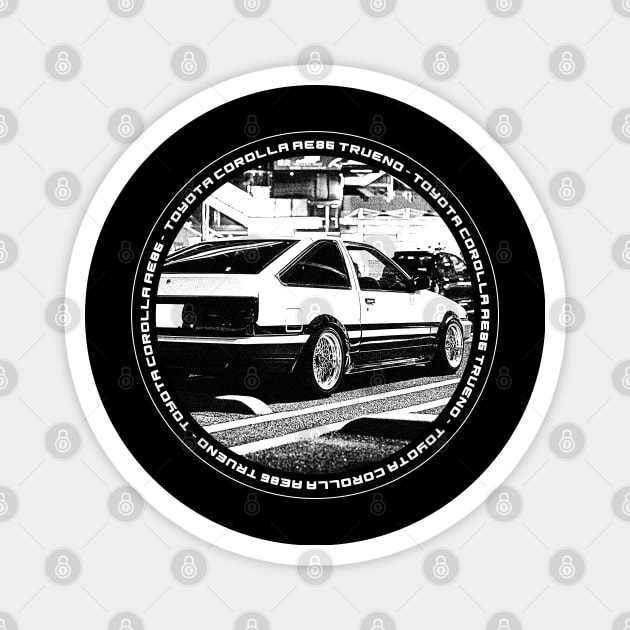 TOYOTA COROLLA AE86 TRUENO Black 'N White 4 (Black Version) Magnet by Cero